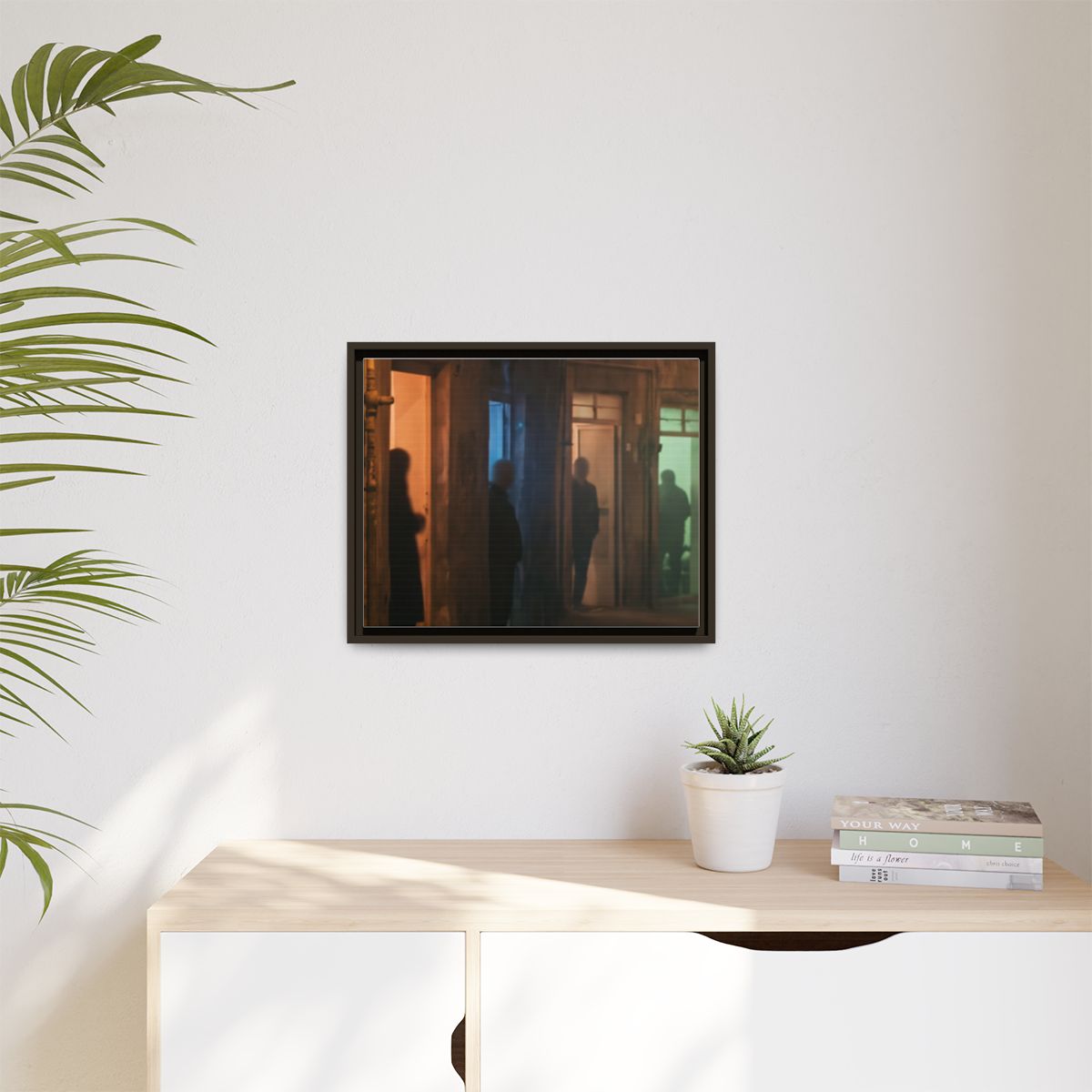 Matte Canvas, Framed - Shadowed Alleyway Mystery Art Print...