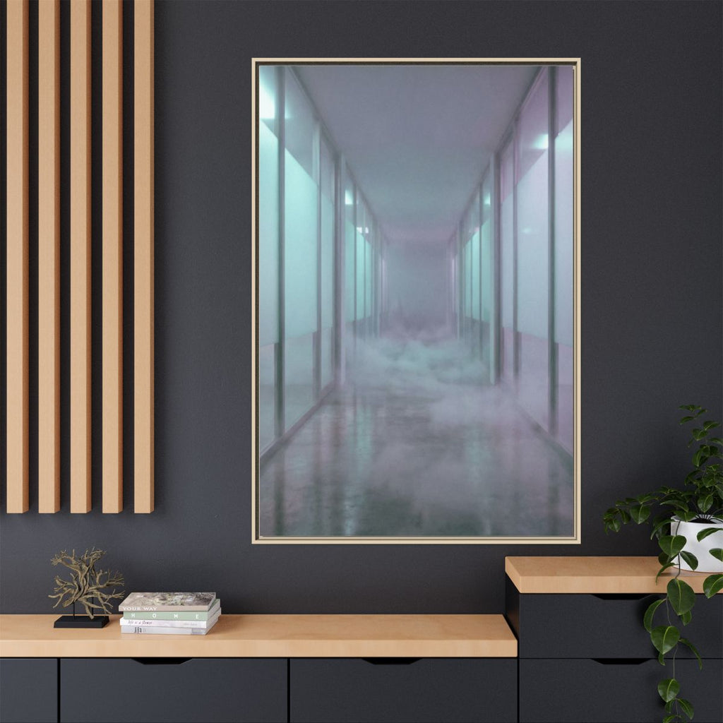 Matte Canvas, Framed - Liminal Corridor Fog Art Print —... |...