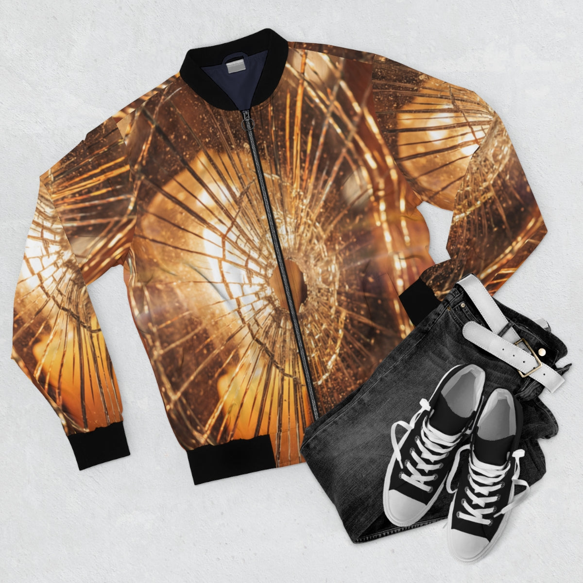 Men's Bomber Jacket - Fractured Luminescence Cinematic Art |...