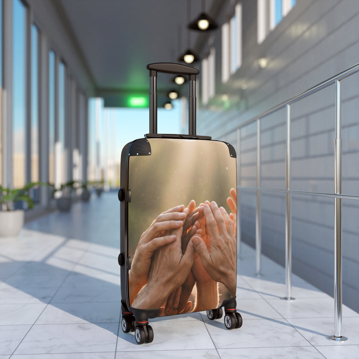 Suitcase - Golden Rays of Unity Wall Art | Echovira Gallery