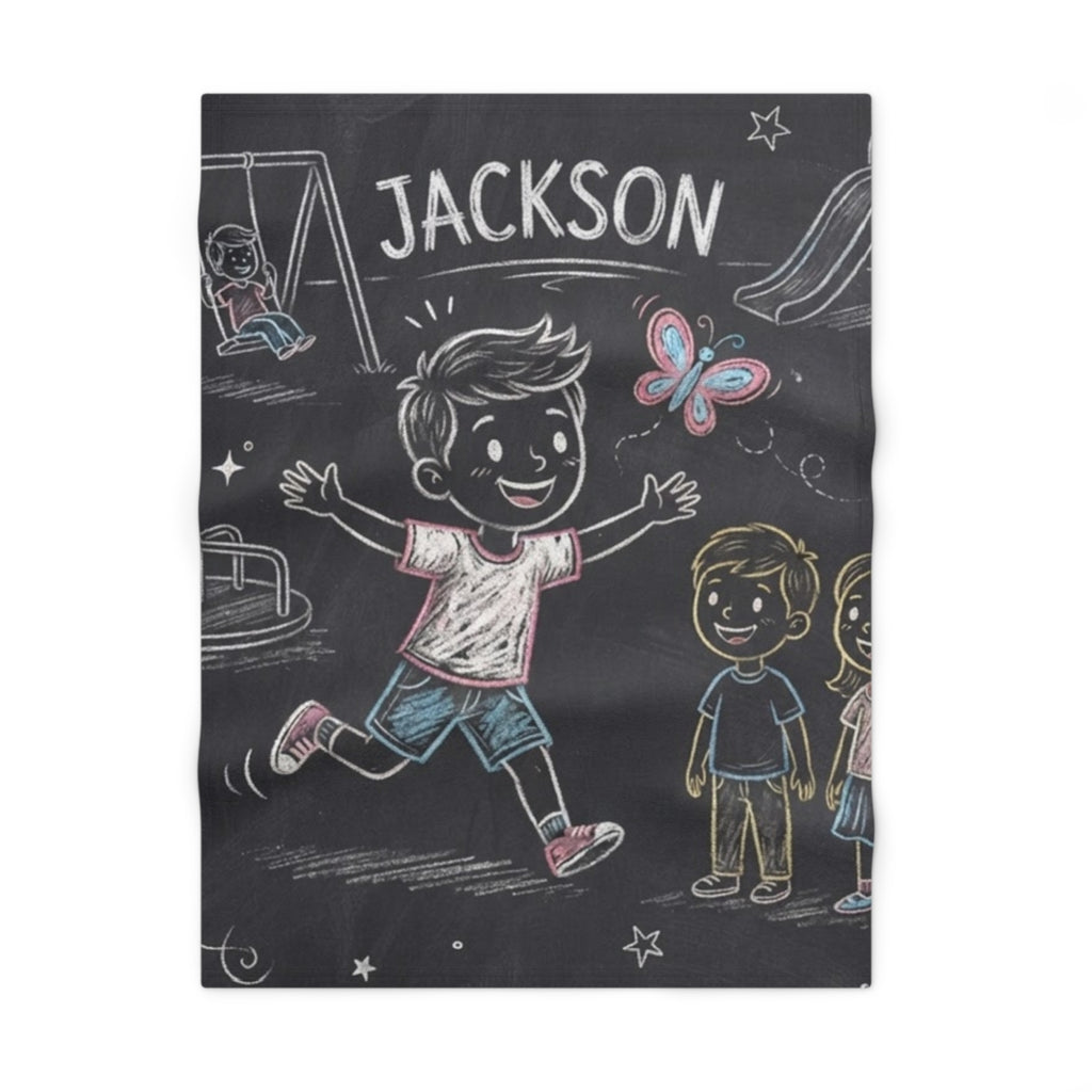 Fleece Baby Blanket - Playground Chalkboard | Echovira...