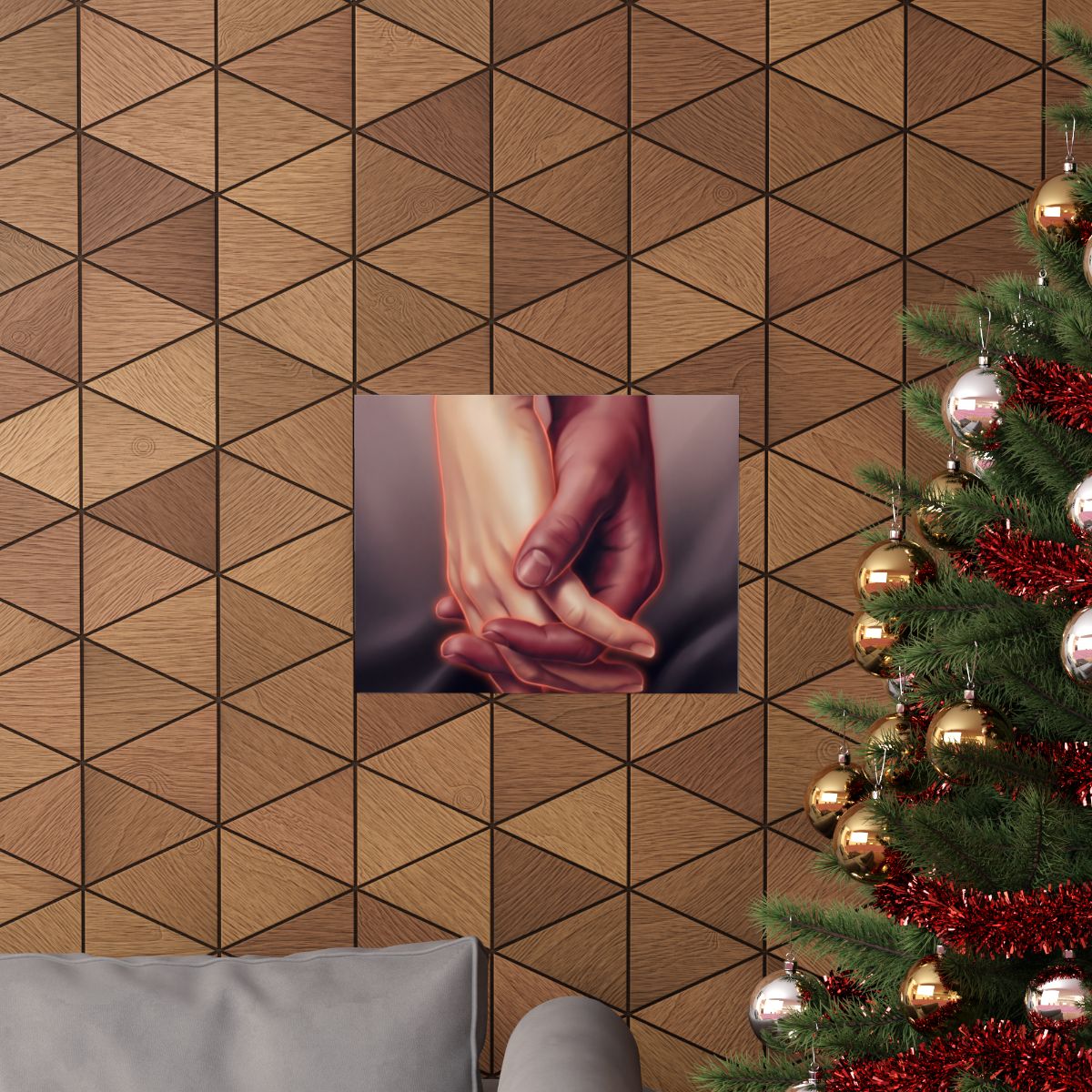 Matte Horizontal Posters - Ethereal Connection Holding Hands...