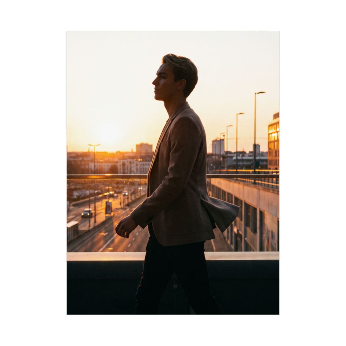 Matte Vertical Poster - Golden Hour Walk (8×10 & 36×54) |...