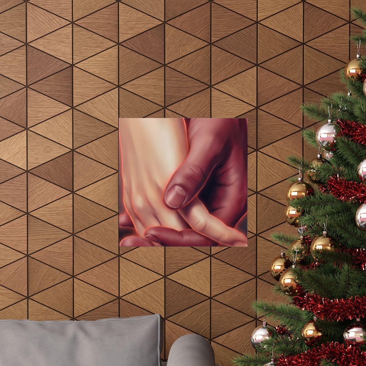 Matte Horizontal Posters - Ethereal Connection Holding Hands...