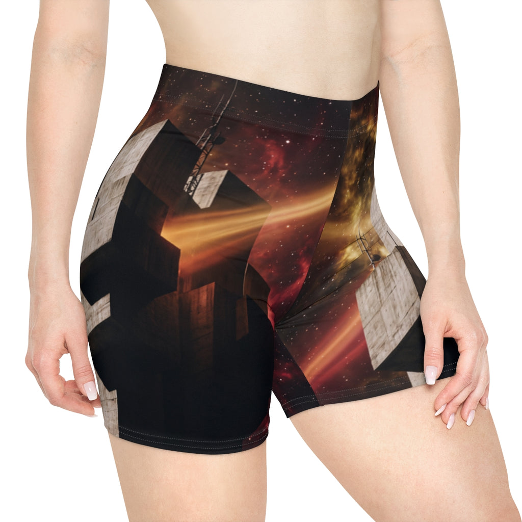 Women's Biker Shorts - Cosmic Spire | Echovira Gallery