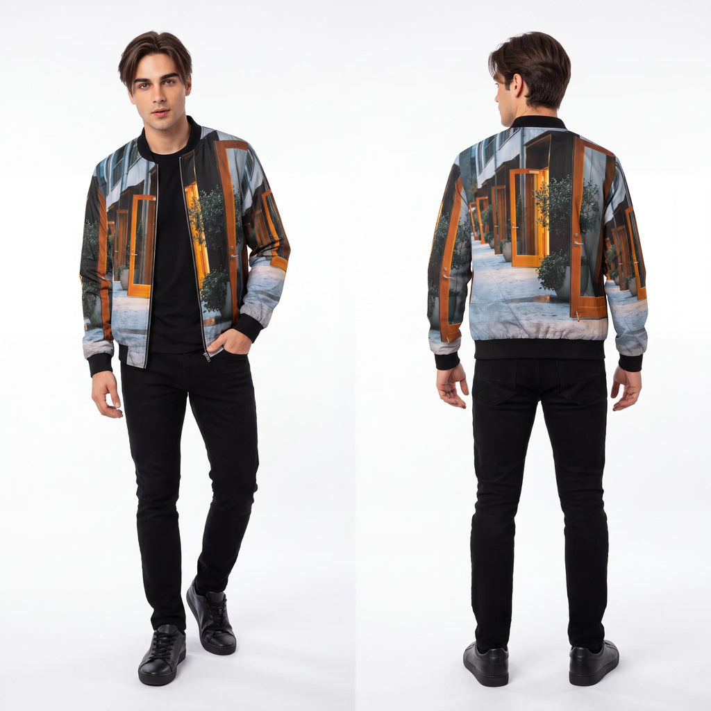 Men's Bomber Jacket - Twilight Promenade | Echovira Gallery