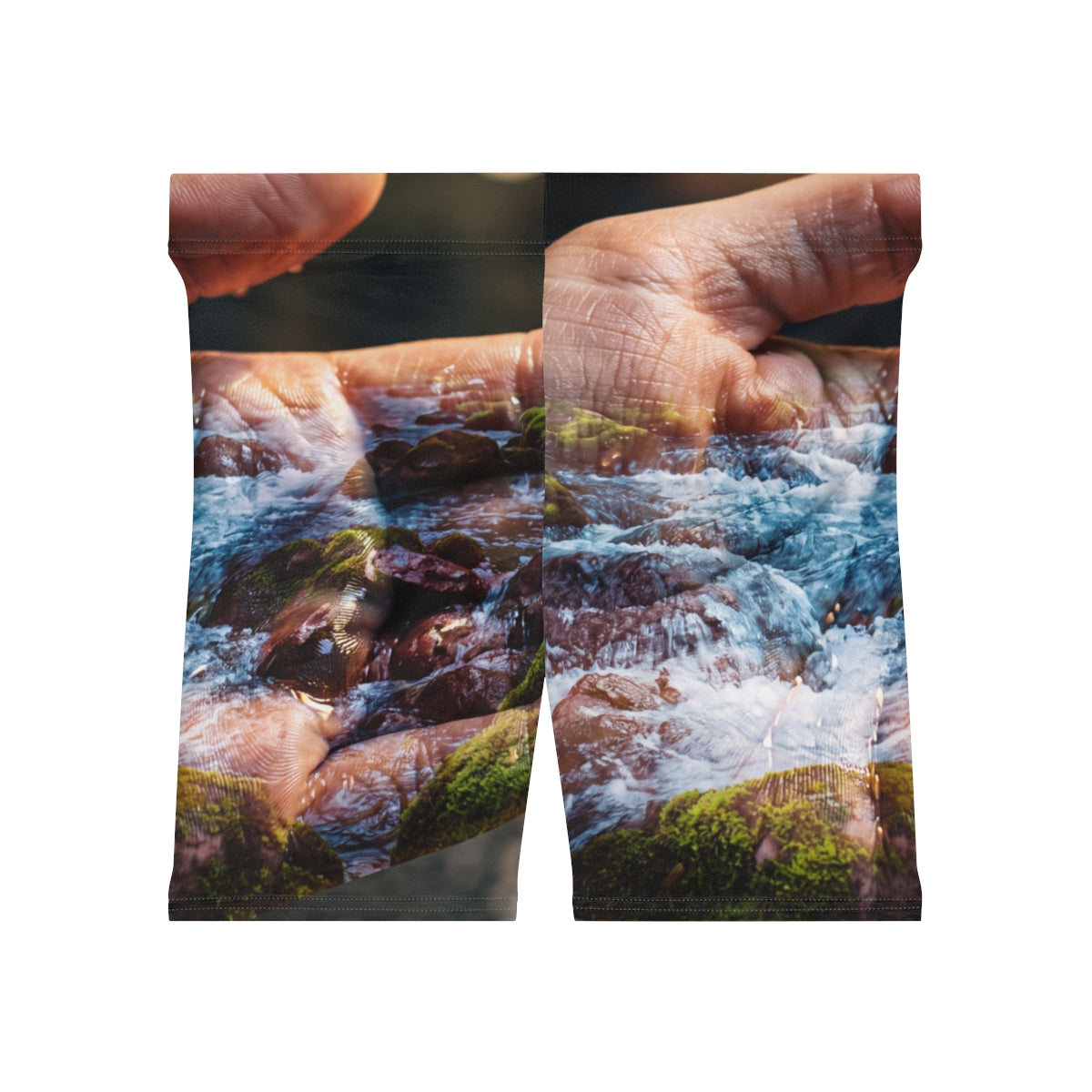 Women's Biker Shorts with Surreal River Art