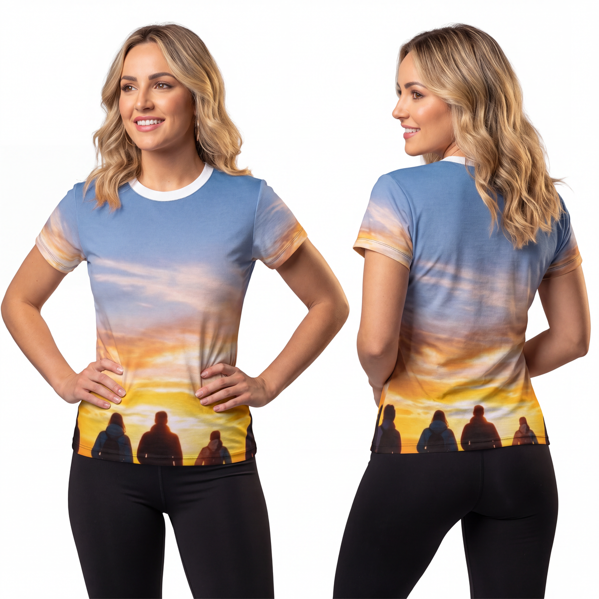 Women's Cut & Sew Tee - Sunset Ridge | Echovira Gallery