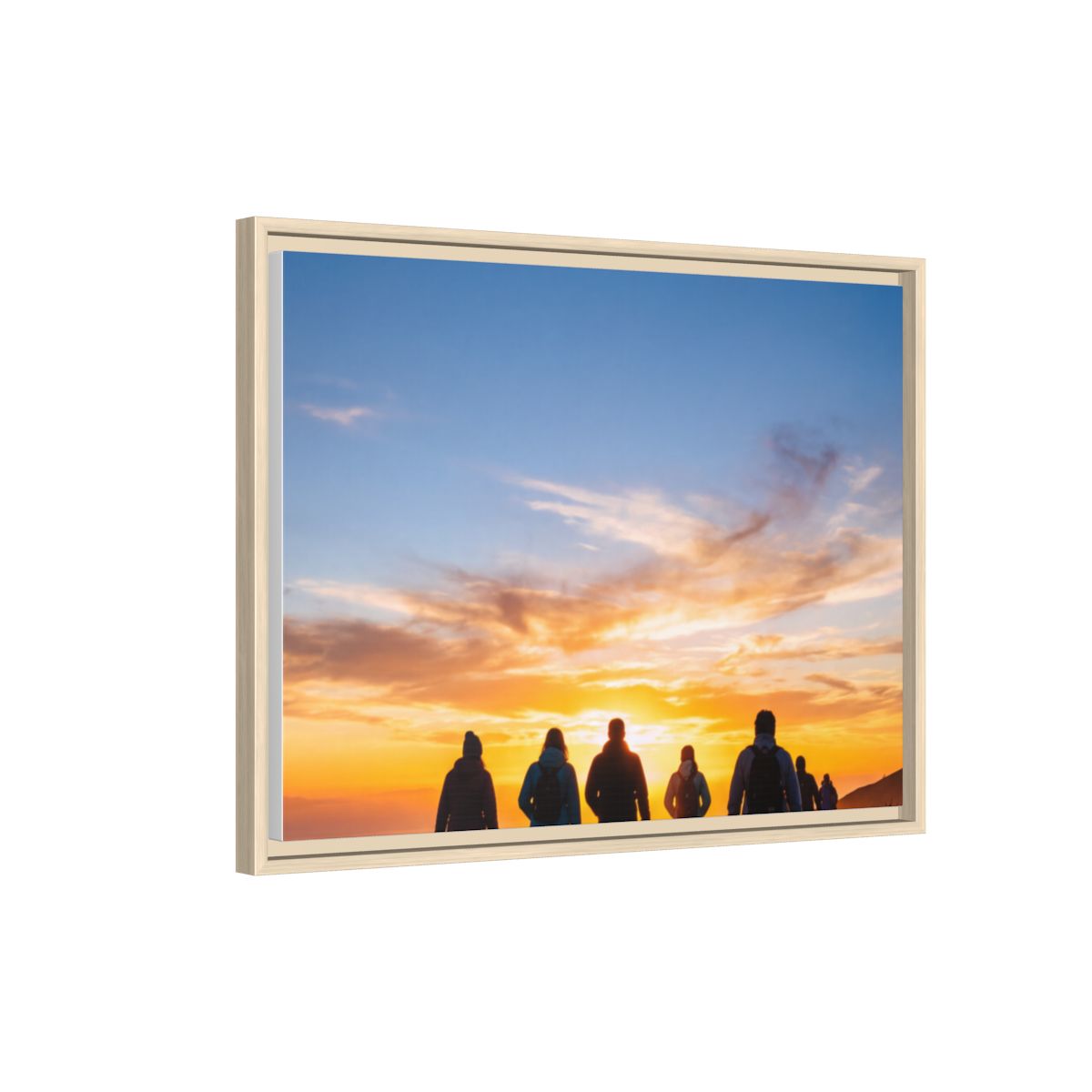 Framed Canvas - Sunset Silhouette