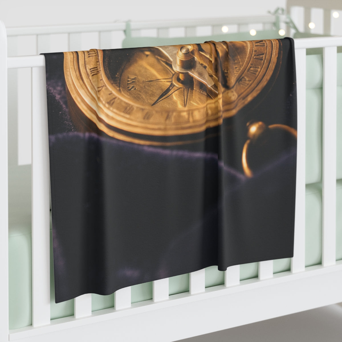 Vintage Brass Sundial Compass Baby Blanket