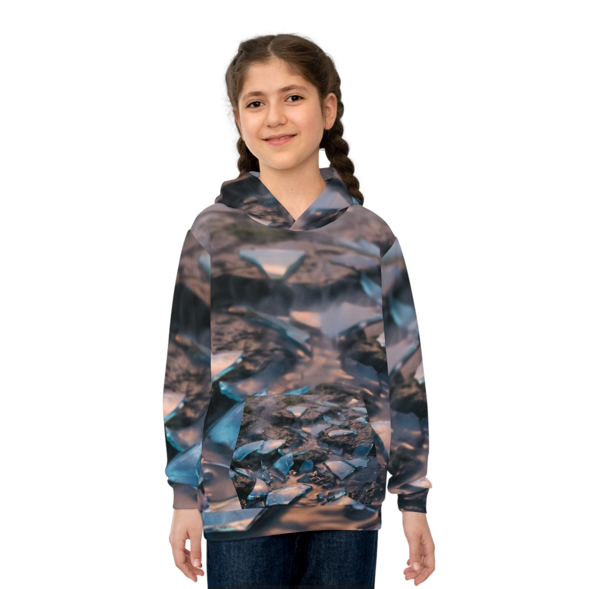Children's Hoodie with Cobblestone Art