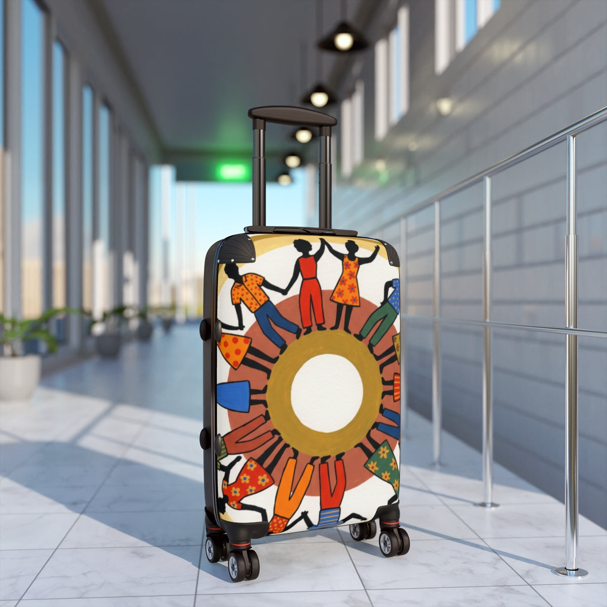Luggage Suitcase - Unity Mandala Folk Art | Echovira Gallery