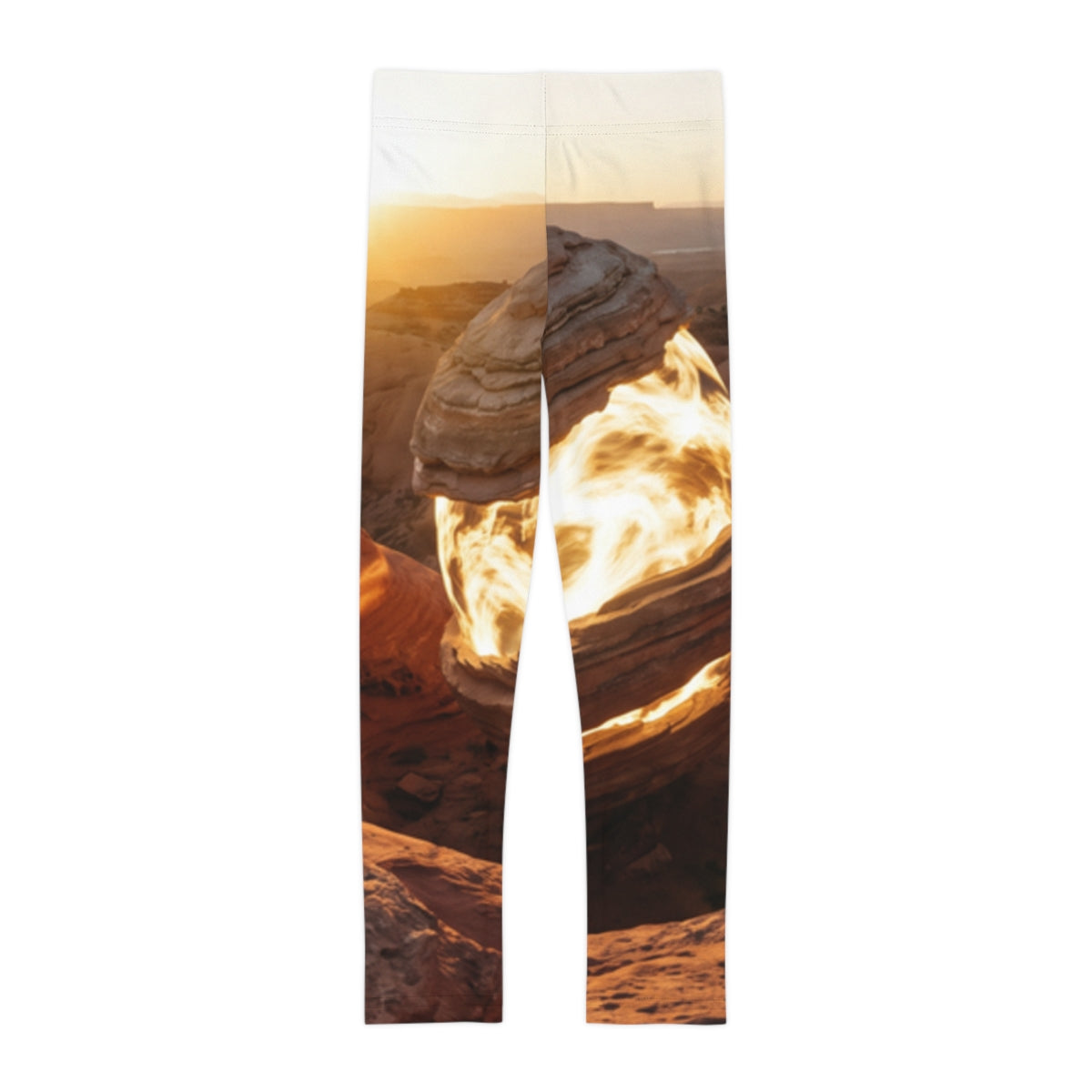 Kids Leggings with Desert Stone Sunset Art