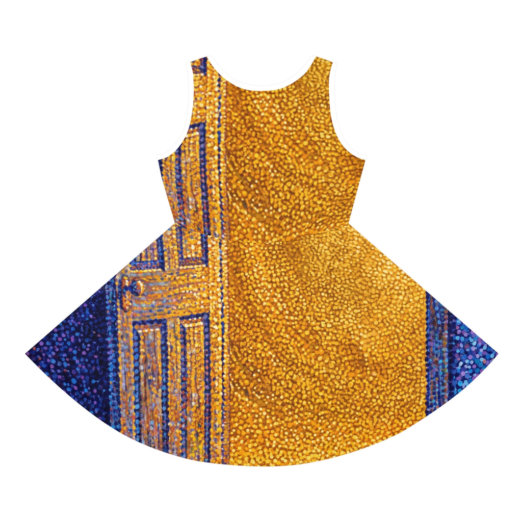 Girls' Sleeveless Sundress with Golden Portal Art