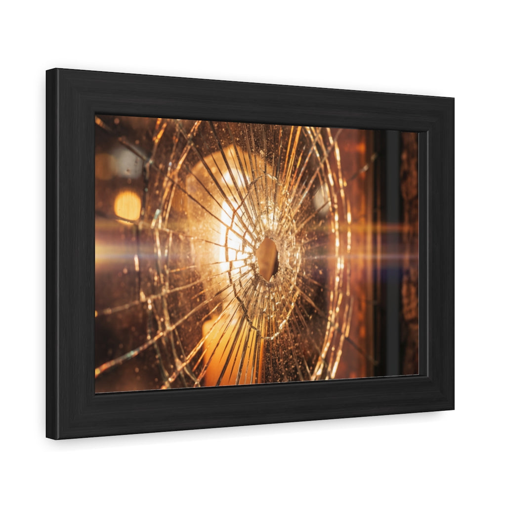 Framed Poster - Moody Fractured Glass — Landscape