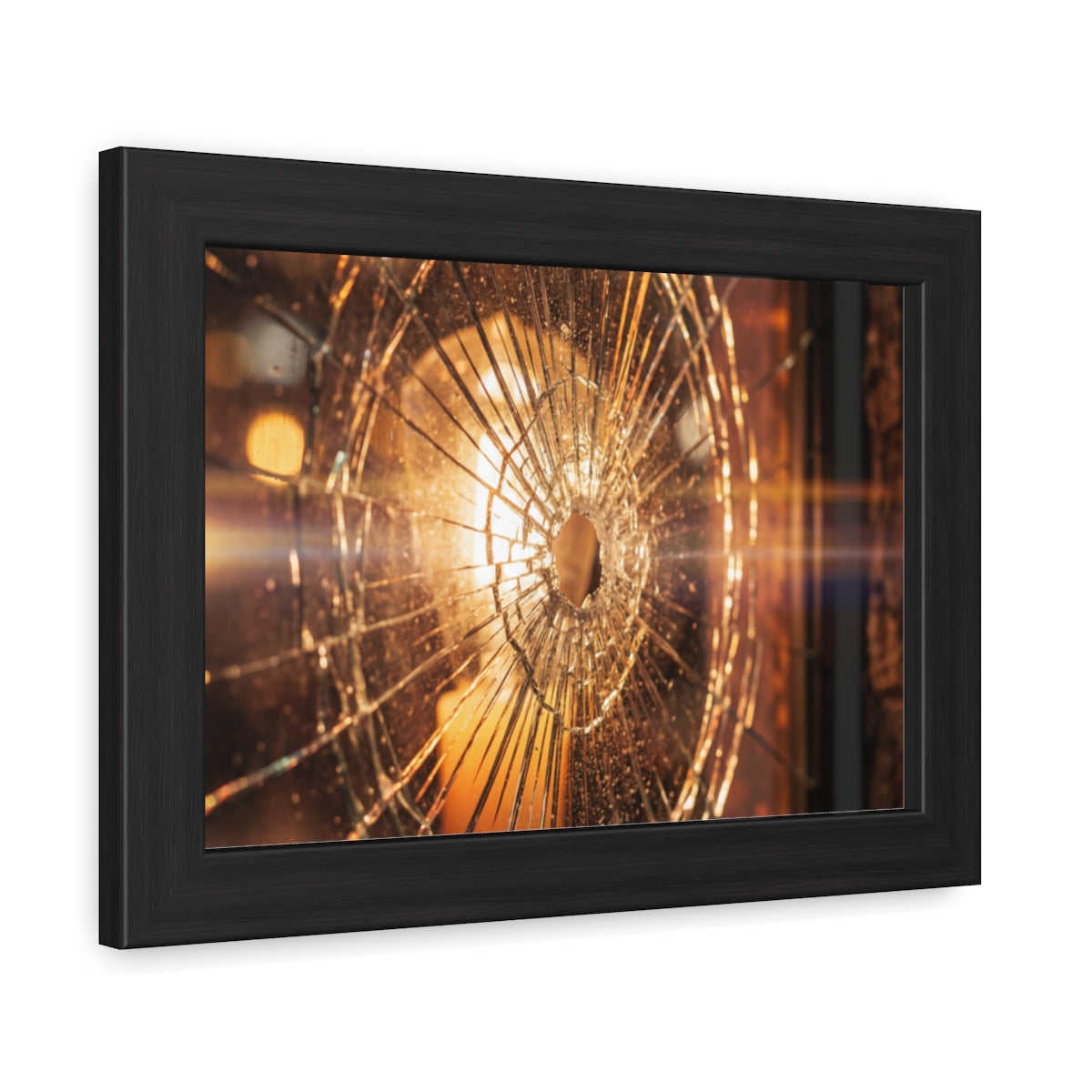 Framed Poster - Moody Fractured Glass — Landscape