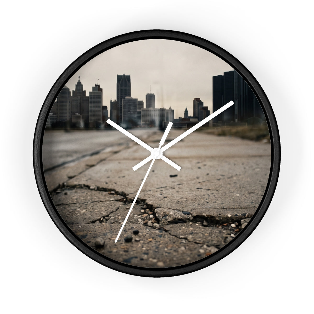 Wall Clock - Urban Skyline Horizon | Echovira Gallery