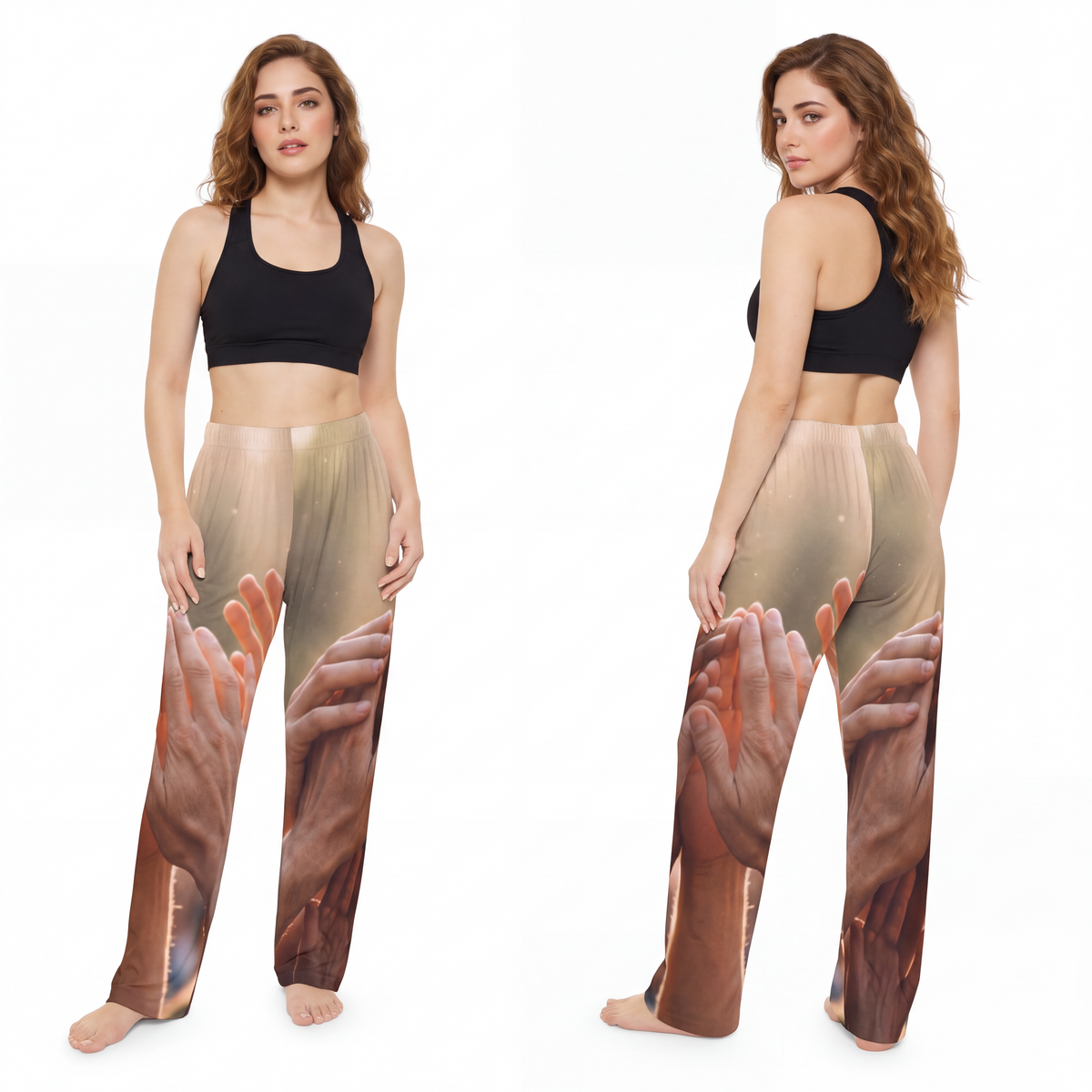 Women's Pajama Pants - Golden Rays of Unity Wall Art |...