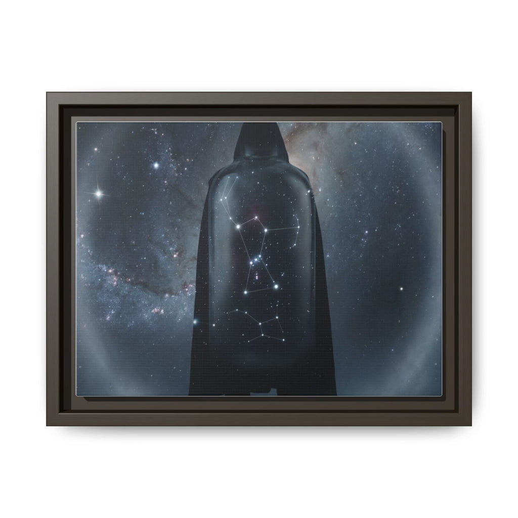 Framed Matte Canvas - Cosmic Sentinel — Espresso / 1.25" (10×8, 12×9, 14×11, 16×12, 20×10, 18×12, 20×16, 24×16, 24×18, 36×12, 24×20, 32×16, 30×20, 30×24, 32×24, 48×16, 36×24, 48×24, 40×30, 60×20, 48×32, 60×30 & 60×40)