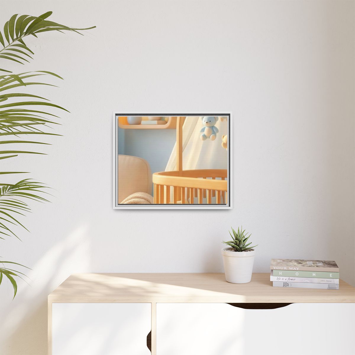 Matte Canvas, Framed - Dreamy Serene Nursery Art — White /...