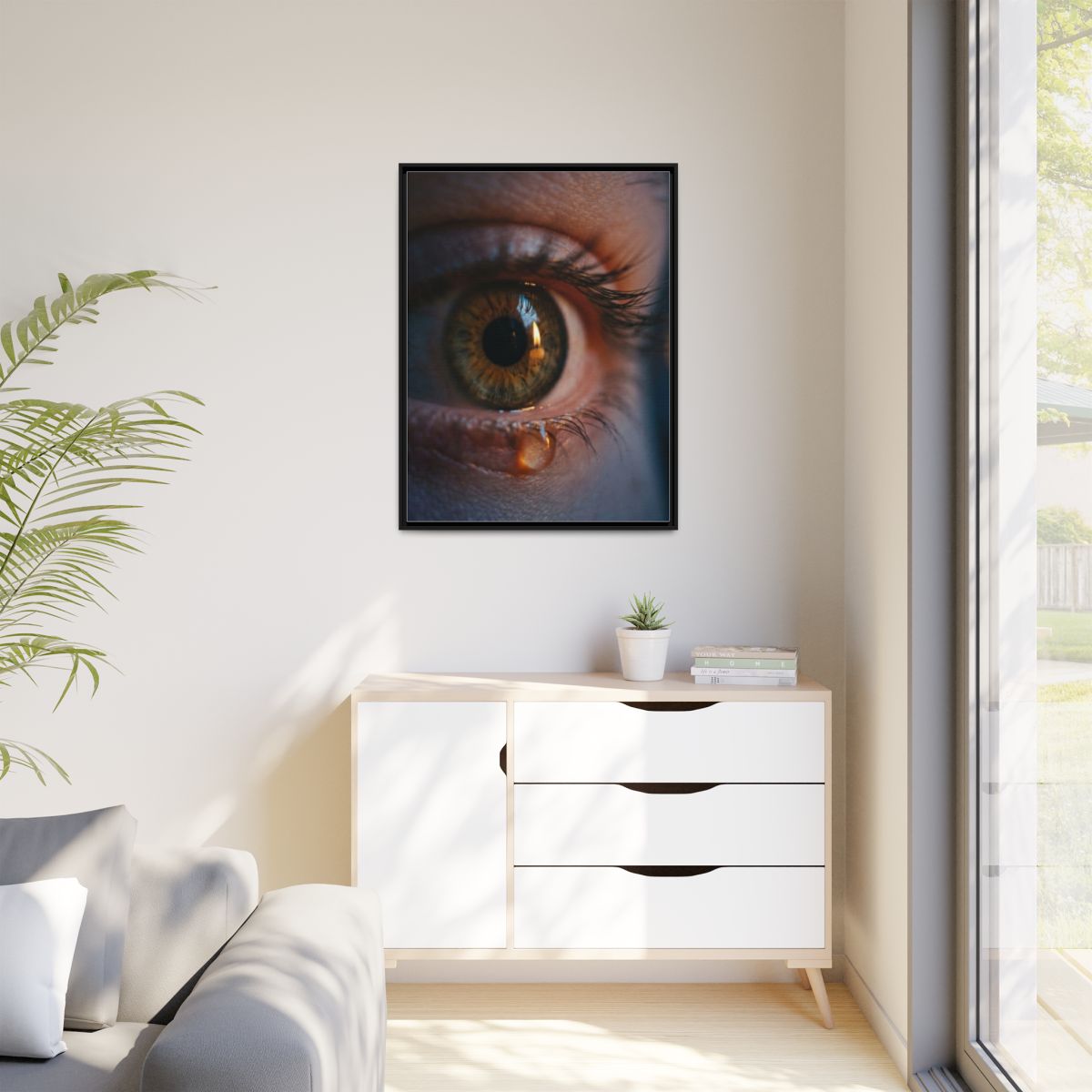 Matte Canvas, Framed - Amber Iris Reflection Fine Art Print...