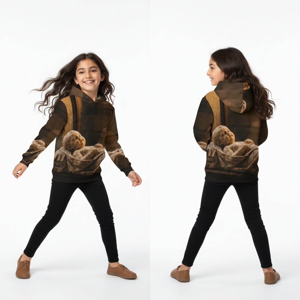 Children's Hoodie with Classical Marble Relic Art