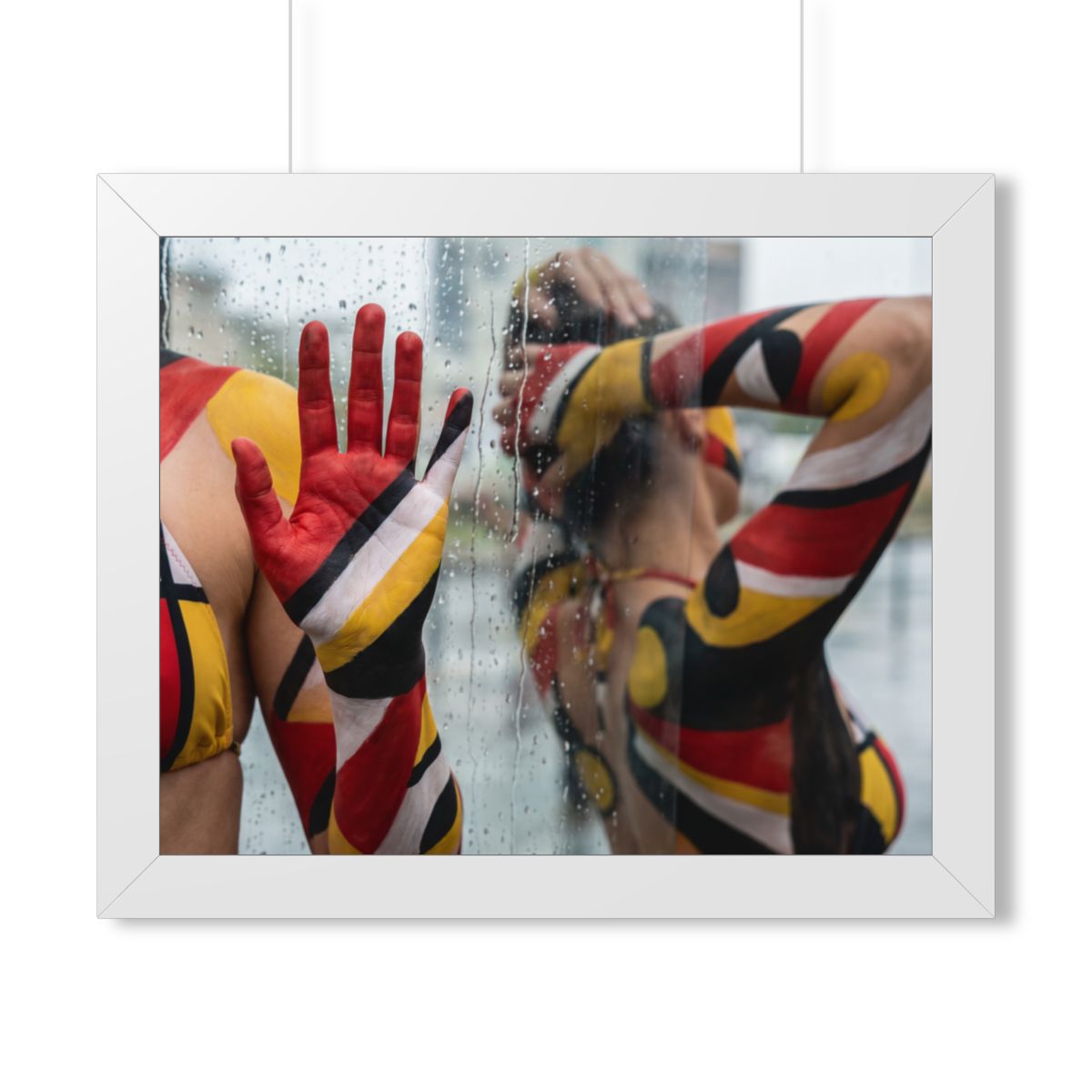 Framed Horizontal Poster - Urban Prism Abstract Body Paint...