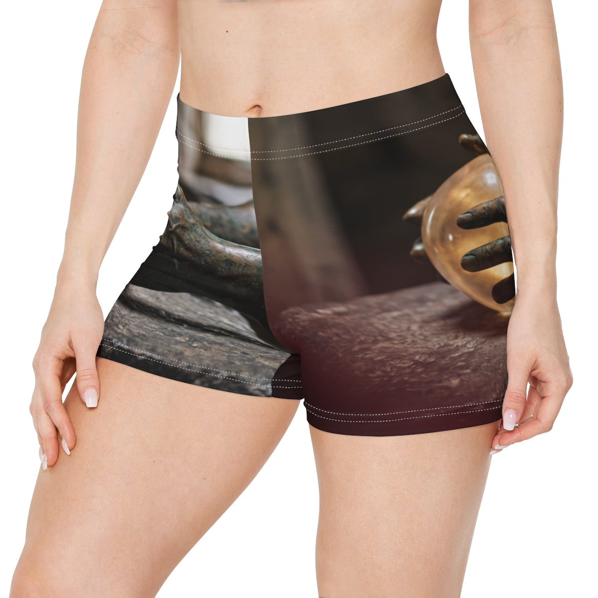 Women's Shorts - Scrying Bronze Hands | Echovira Gallery