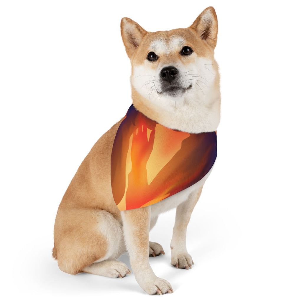 Pet Bandana Collar - Fiery Lovers Silhouette Art Print |...