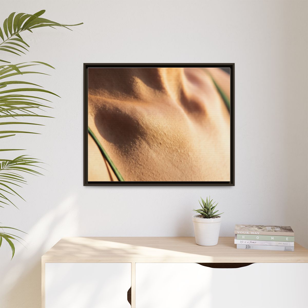 Golden Hour Matte Canvas - Framed Sunset Wall Art — Espresso...