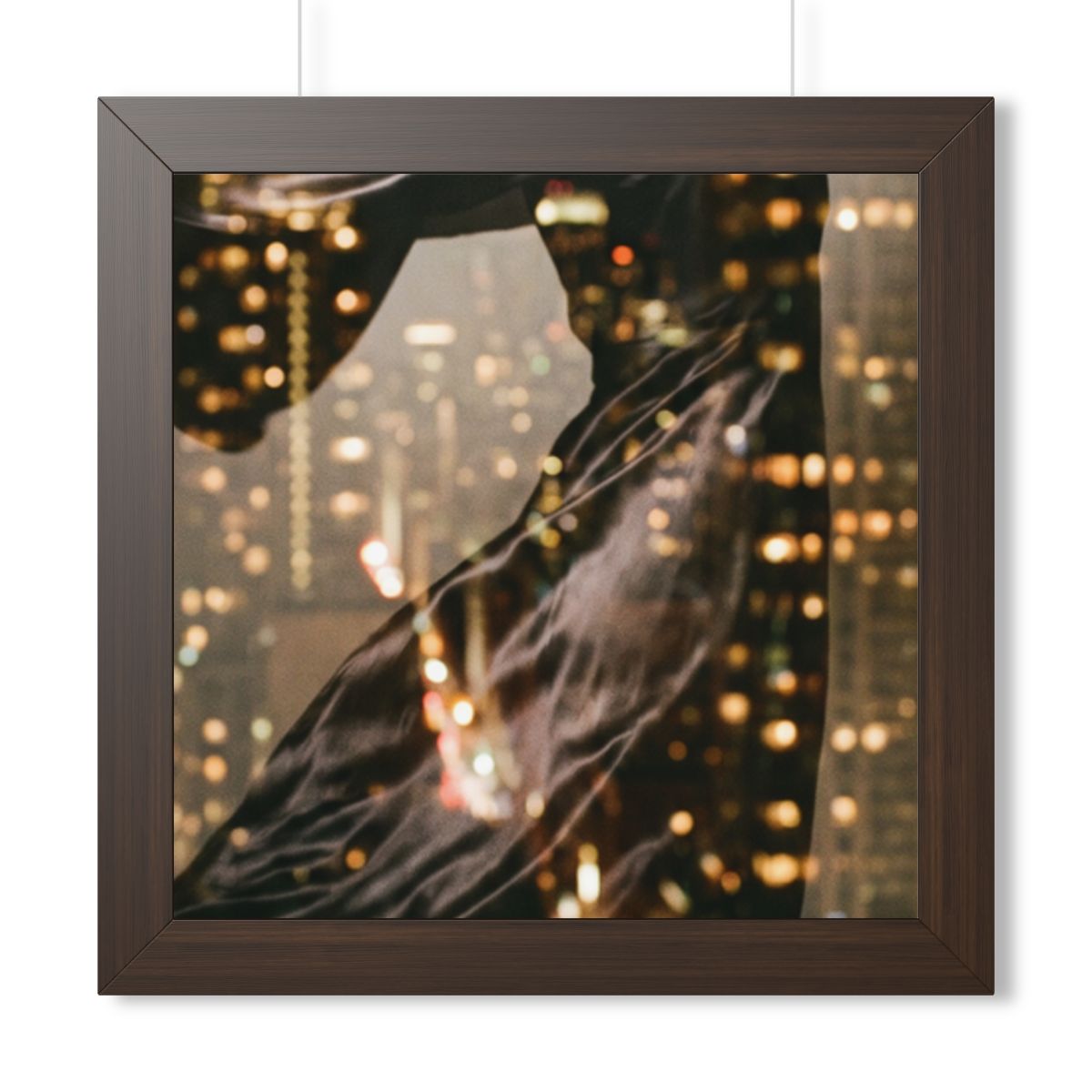 Framed Vertical Poster - Nocturnal City Metamorphosis Art —...