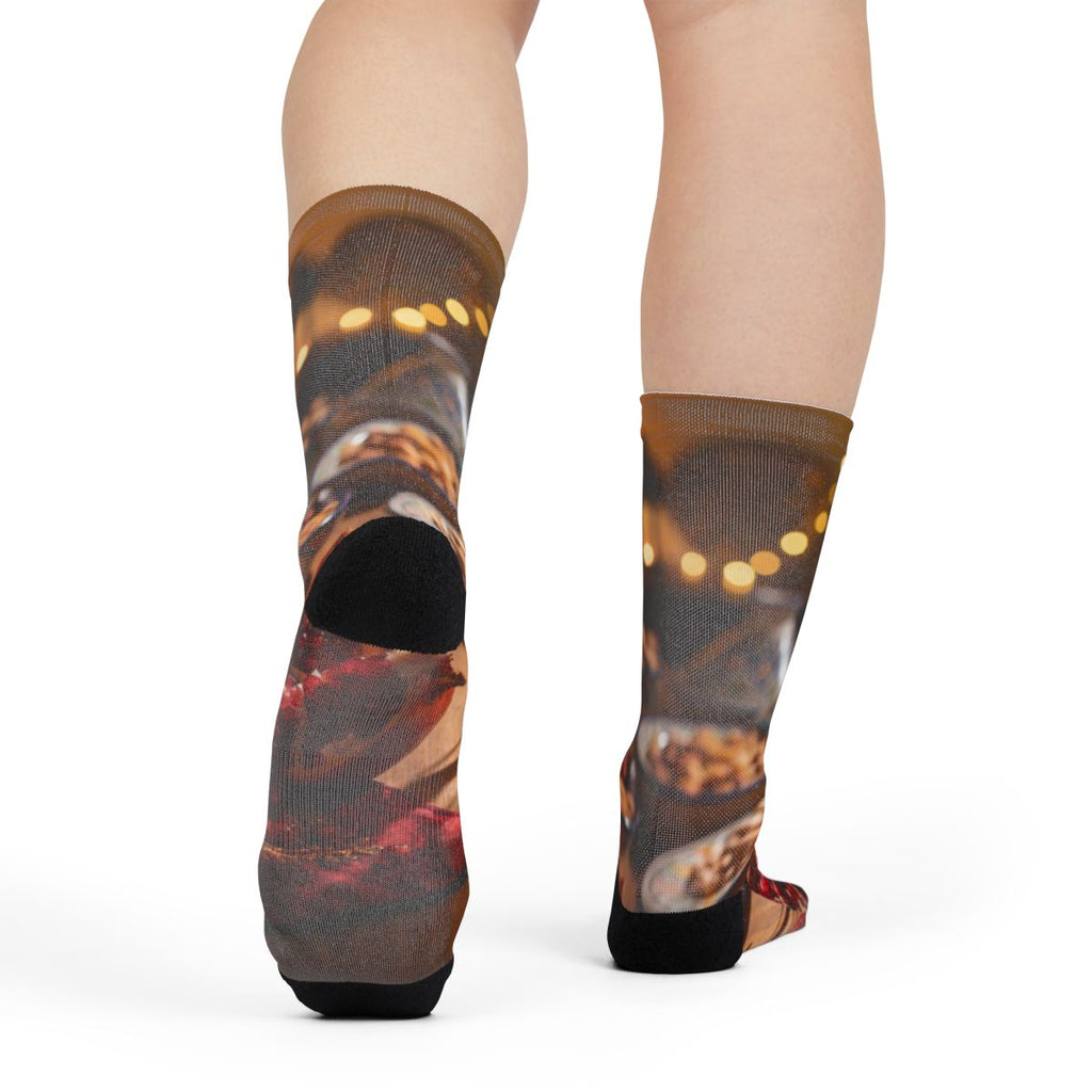 Sublimation Crew Socks - Amber Feast | Echovira Gallery
