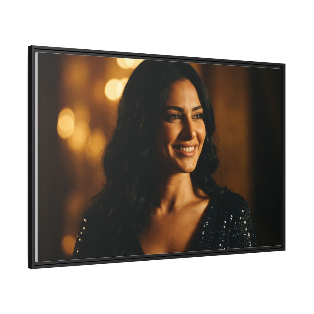 Framed Canvas Art - Golden Glamour — Black / 1.25"
