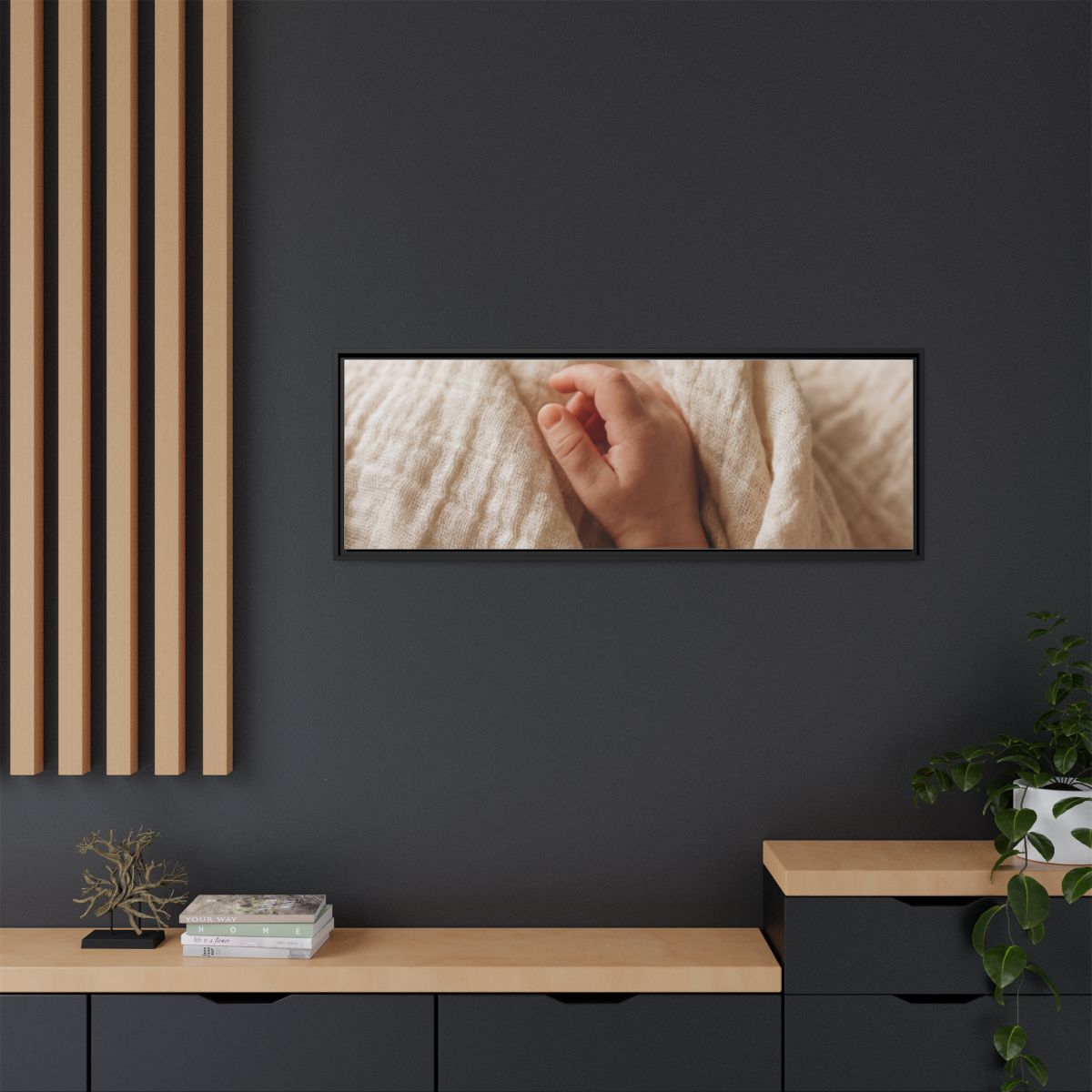 Framed Matte Canvas - Tender Newborn Hand (10×8, 12×9... |...