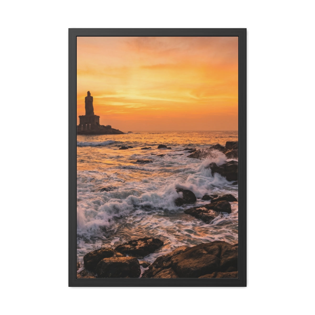 Framed Posters - Coastal Golden Glow — Portrait