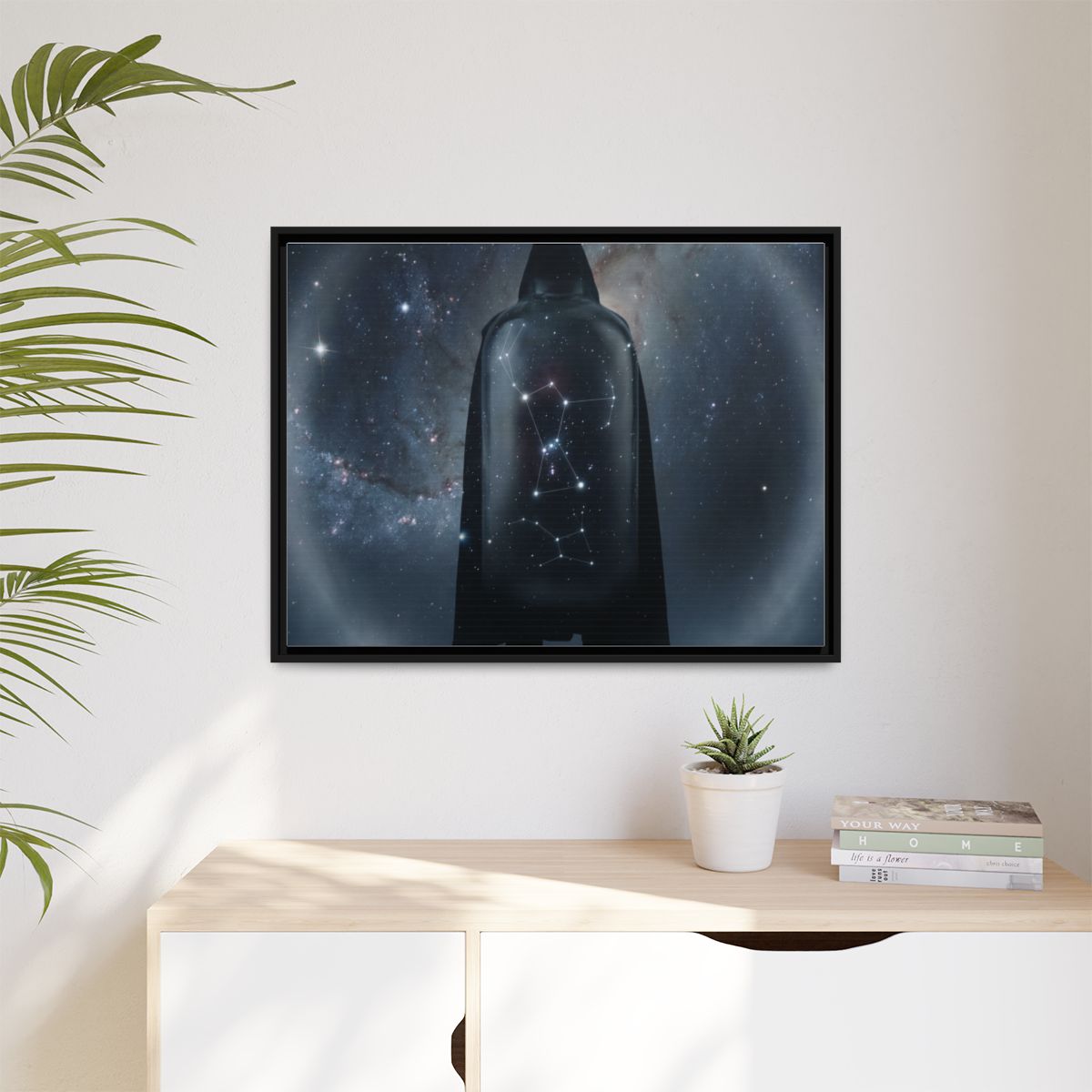 Matte Canvas, Framed - Cosmic Sentinel Orion Constellation...
