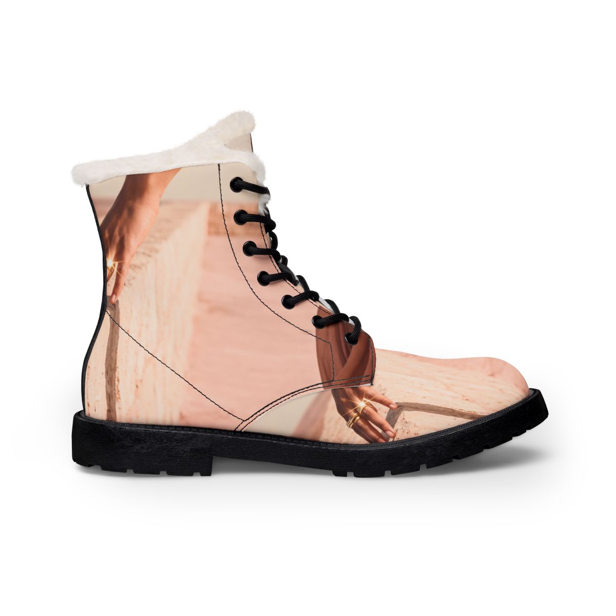 Women's Fur and Leather Boots Desert Mirage Art