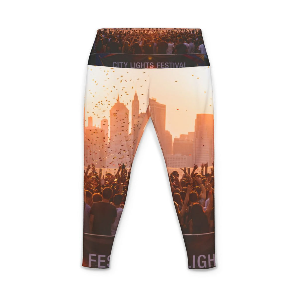 Women's Yoga Pants - City Lights Festival | Echovira Gallery
