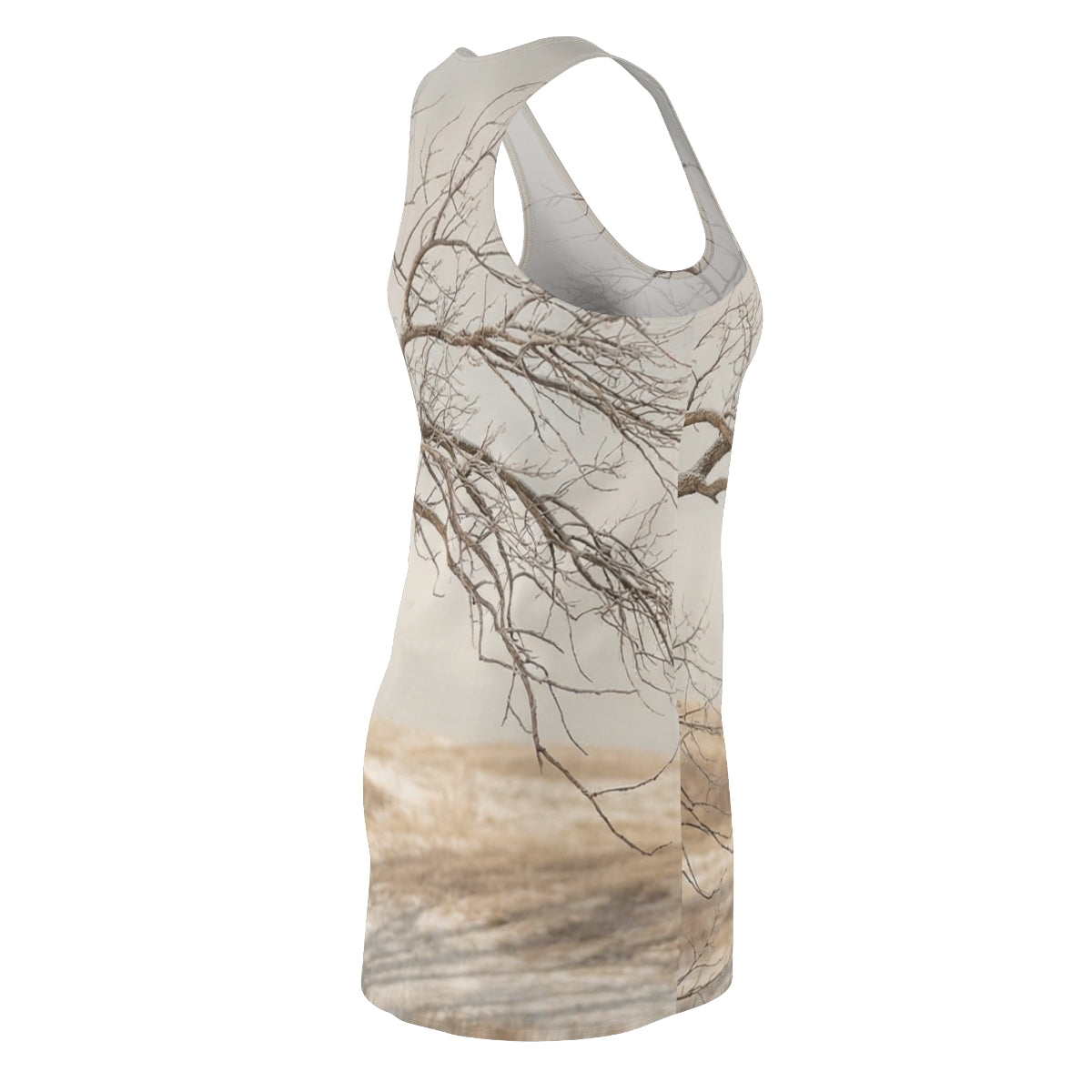 Women's Cut & Sew Racerback Dress - Winter Branch Solitude...