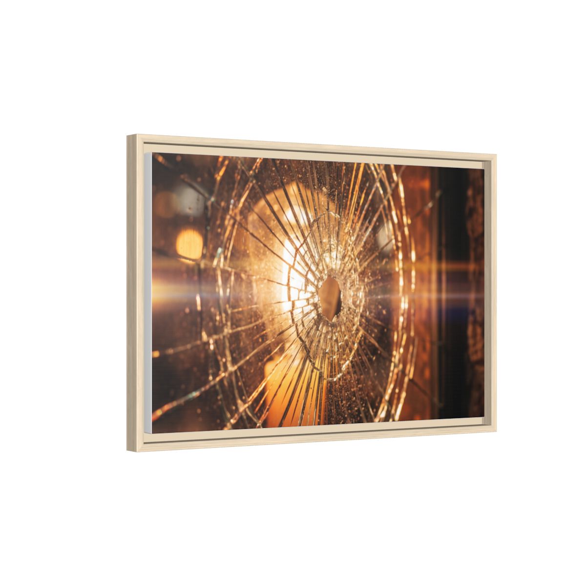 Framed Matte Canvas - Shattered Glass — Natural / 1.25"