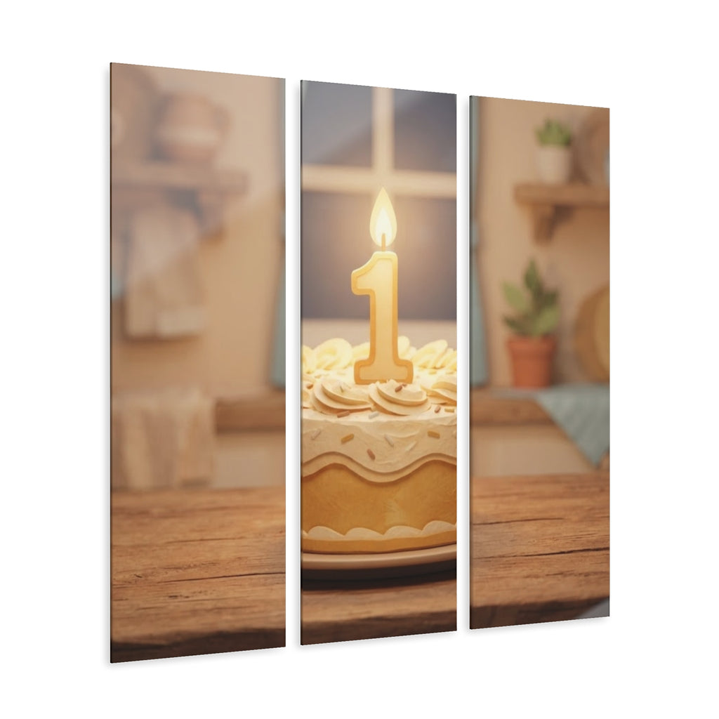 Acrylic Prints Triptych - Sweet Birthday Cake — Portrait |...