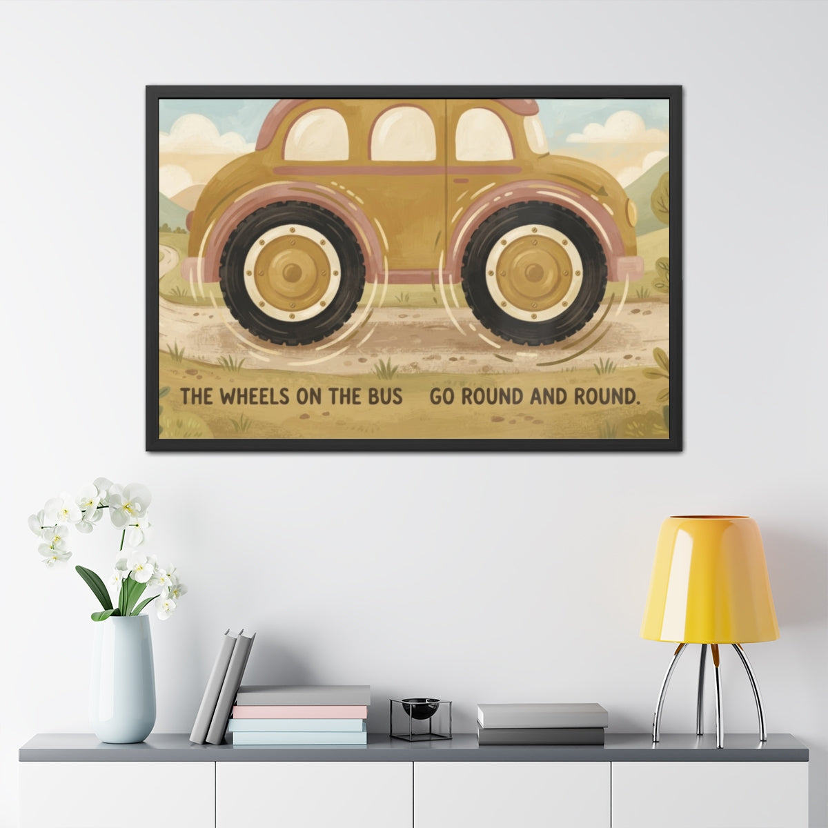 Framed Poster - Vintage Wheels on the Bus — Landscape (10×8...
