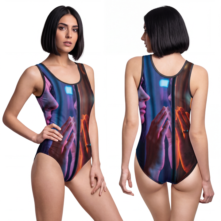 Women's Classic One-Piece Swimsuit - Neon Cyber