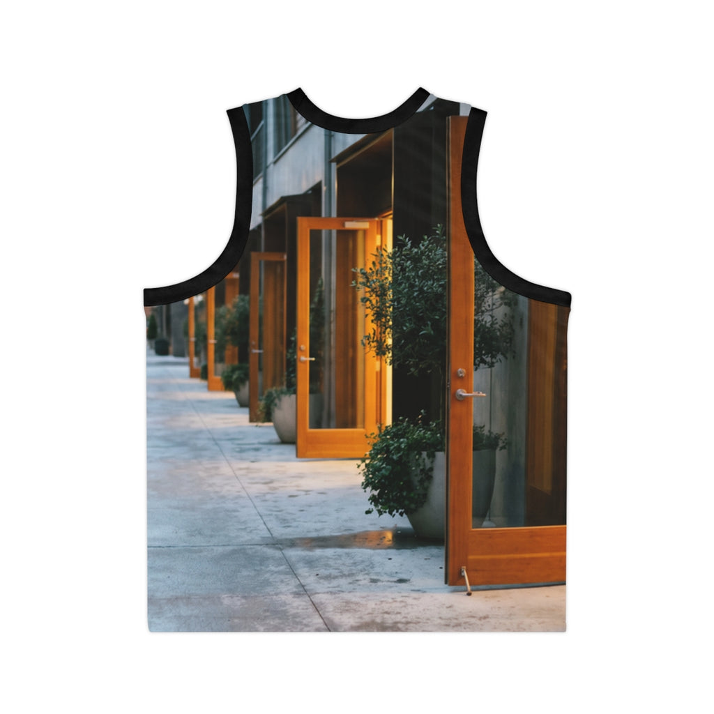 Unisex Basketball Jersey - Twilight Walkway | Echovira...