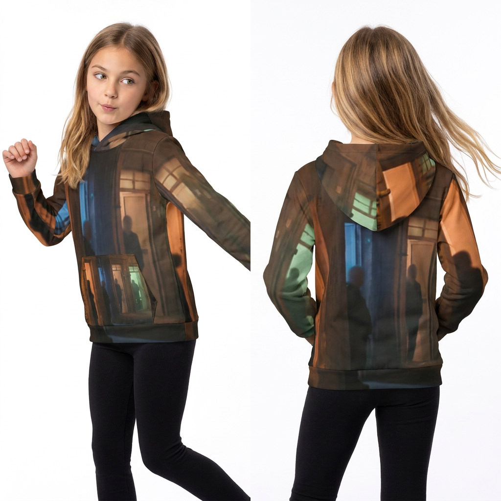 Çocuk Kapüşonlu Sweatshirt Sisli Sokak