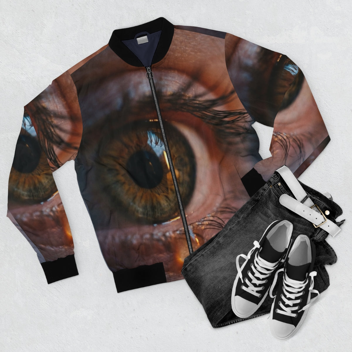 Men's Bomber Jacket - Amber Iris Reflection Fine Art Print |...