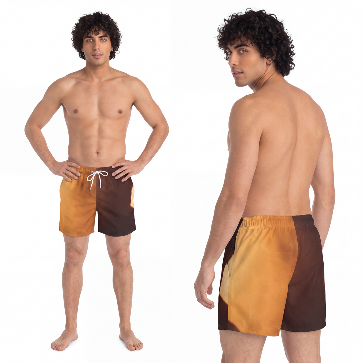 Swim Trunks - Golden Hour Silhouette Art | Echovira Gallery