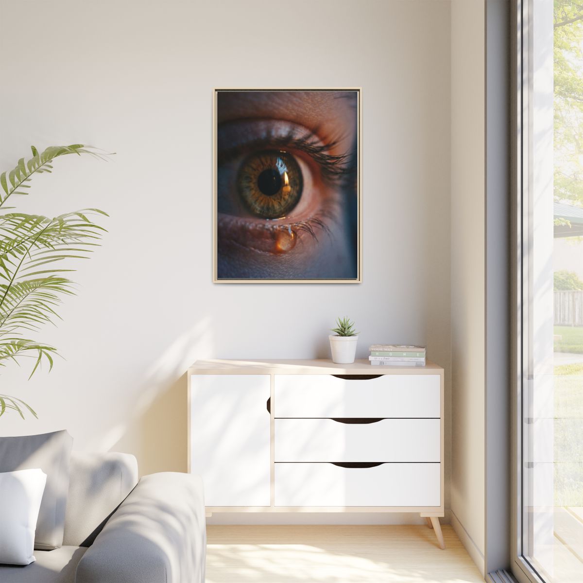 Matte Canvas, Framed - Amber Iris Reflection Fine Art Print...