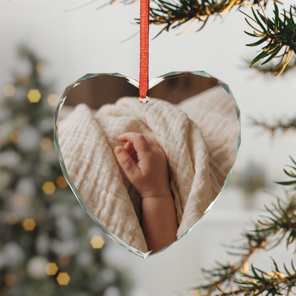 Crystal Glass Ornament - Cozy Newborn Muslin Blanket Art |...