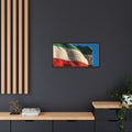 Gerahmte Leinwandkunst – Distressed Flag – Espresso / 3,18 cm